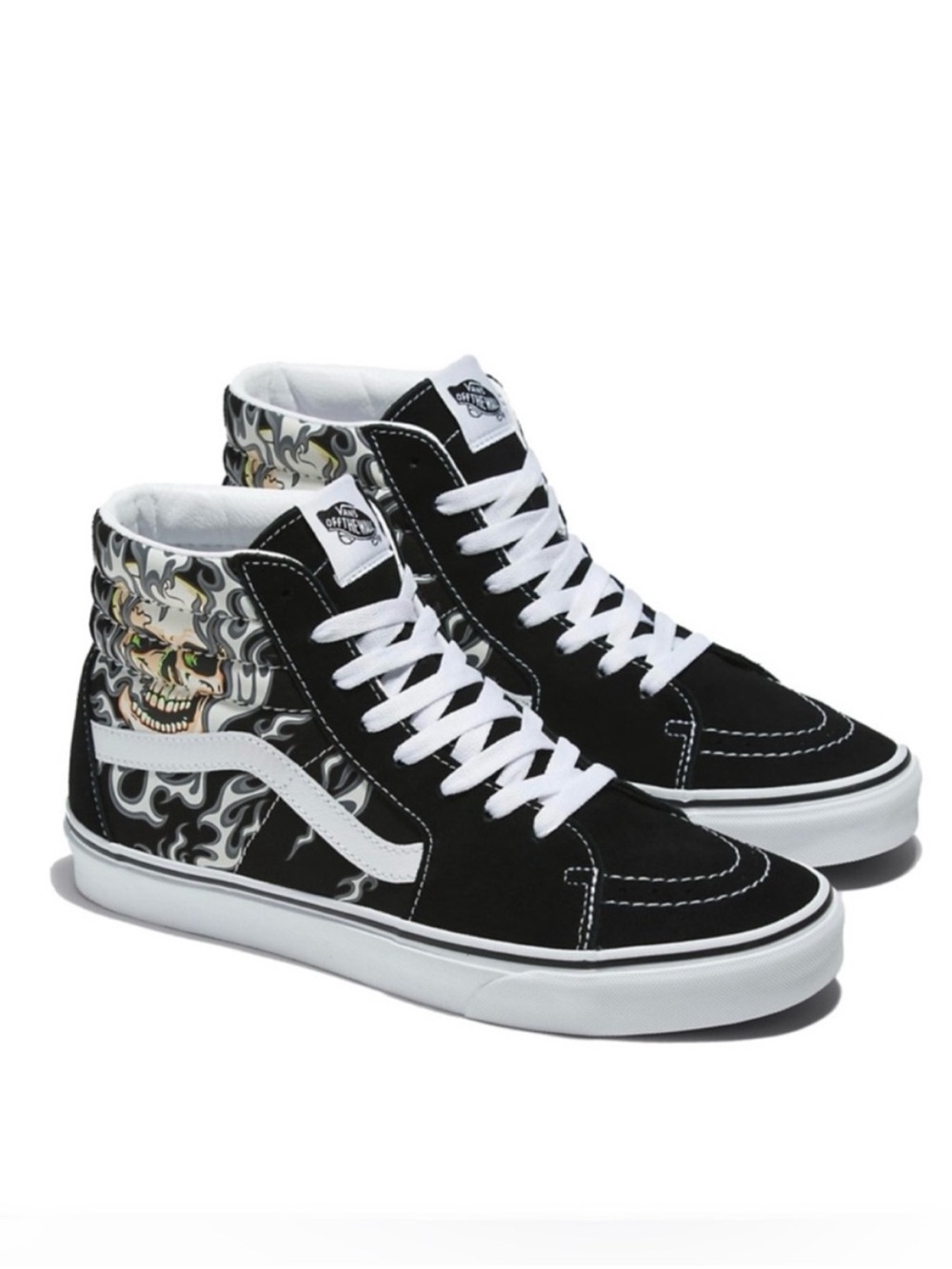 Vans Sk8- Hi Flame Skull Black
True White Mens 13.0 US